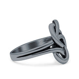 Celtic Double Infinity Oxidized Band Solid 925 Sterling Silver Thumb Ring (15mm)