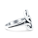 Celtic Double Infinity Oxidized Band Solid 925 Sterling Silver Thumb Ring (15mm)