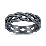 Celtic Oxidized Band Solid 925 Sterling Silver Thumb Ring (6mm)
