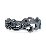 Vines Oxidized Band Solid 925 Sterling Silver Thumb Ring (5mm)
