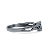 Celtic Oxidized Band Solid 925 Sterling Silver Thumb Ring (5mm)