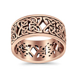 Weave Celtic Oxidized Band Solid 925 Sterling Silver Thumb Ring (10mm)