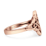 Celtic Ring Oxidized Band Solid 925 Sterling Silver Thumb Ring (14mm)