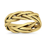 Celtic Oxidized Band Solid 925 Sterling Silver Thumb Ring (6mm)