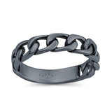 Chain Link Oxidized Band Solid 925 Sterling Silver Thumb Ring (4mm)