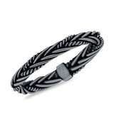 Rope Braid Oxidized Band Solid 925 Sterling Silver Thumb Ring (3mm)