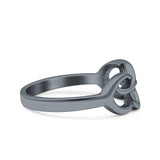 Double Infinity Oxidized Band Solid 925 Sterling Silver Thumb Ring (7mm)