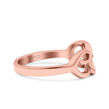 Double Infinity Oxidized Band Solid 925 Sterling Silver Thumb Ring (7mm)