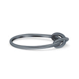Infinity Oxidized Band Solid 925 Sterling Silver Thumb Ring (4mm)