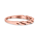 Braid Oxidized Band Solid 925 Sterling Silver Thumb Ring (2mm)