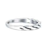 Braid Oxidized Band Solid 925 Sterling Silver Thumb Ring (2mm)