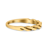 Braid Oxidized Band Solid 925 Sterling Silver Thumb Ring (2mm)