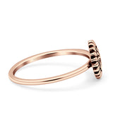 Sunflower Ring Band Band 925 Sterling Silver Oxidized Plain Ring  9mm