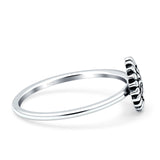 Sunflower Ring Band Band 925 Sterling Silver Oxidized Plain Ring  9mm