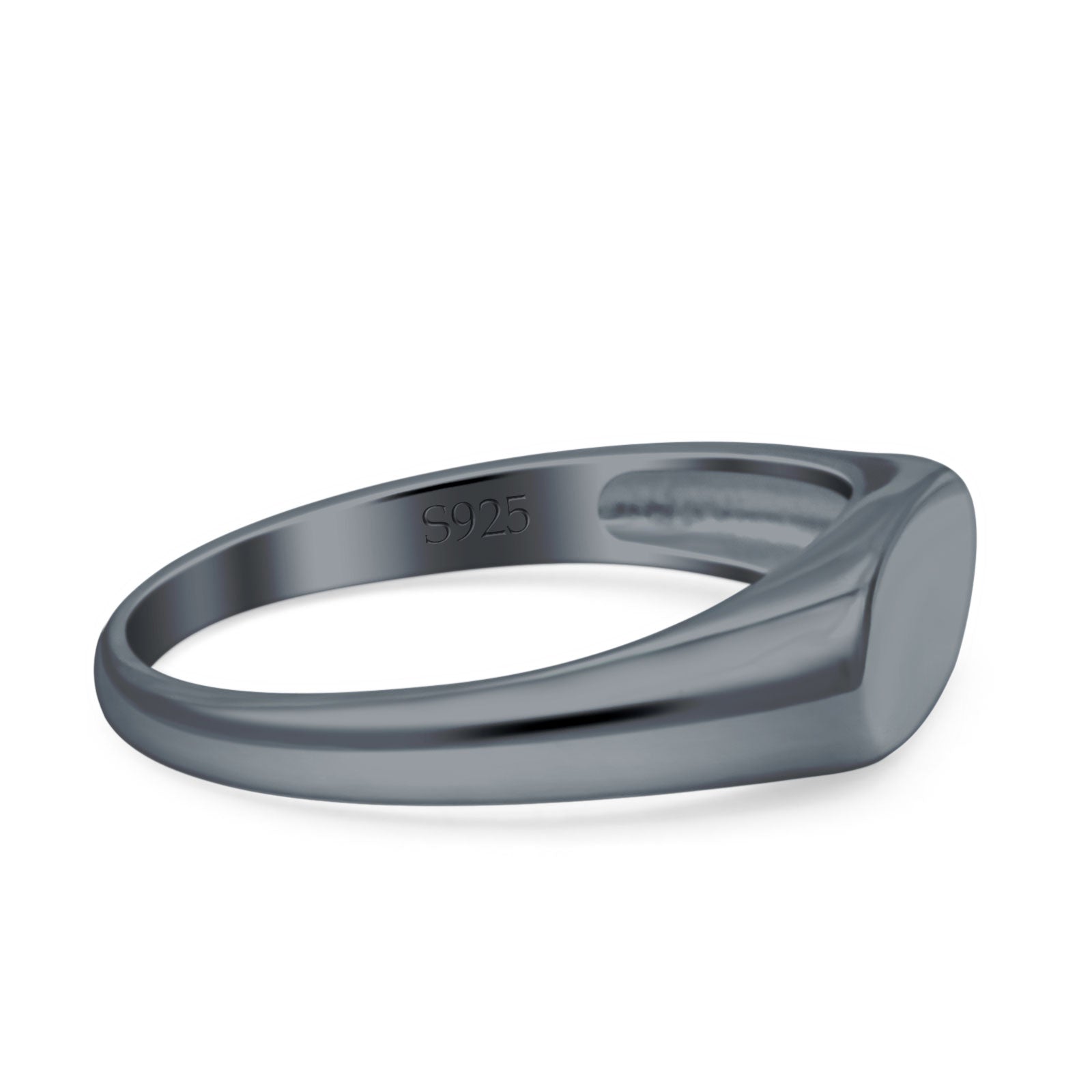 Engravable Band Ring 925 Sterling Silver Plain Ring (6mm)
