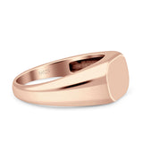 Classical Simple Signet Plain Band High Polished Solid 925 Sterling Silver Mens Ring (8mm)
