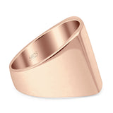 Signet Classical Simple Plain Band High Polished Solid 925 Sterling Silver Mens Ring (16mm)