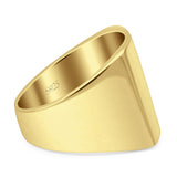 Signet Classical Simple Plain Band High Polished Solid 925 Sterling Silver Mens Ring (16mm)