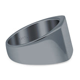 Signet Plain Band High Polished Solid 925 Sterling Silver Thumb Ring (14mm)