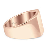 Signet Plain Band High Polished Solid 925 Sterling Silver Thumb Ring (14mm)