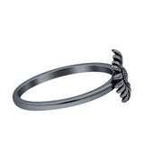 Loves Sunflower Oxidized Trendy Band Solid 925 Sterling Silver Thumb Ring (9.5mm)