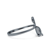 Mouse Ring Oxidized Band Solid 925 Sterling Silver Thumb Ring (12mm)