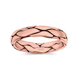 Snake Skin Band Oxidized Solid 925 Sterling Silver Thumb Ring (4.5mm)