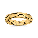 Snake Skin Band Oxidized Solid 925 Sterling Silver Thumb Ring (4.5mm)