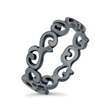 Vines Ring Oxidized Band Solid 925 Sterling Silver Thumb Ring (6mm)