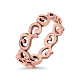 Vines Ring Oxidized Band Solid 925 Sterling Silver Thumb Ring (6mm)