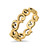 Vines Ring Oxidized Band Solid 925 Sterling Silver Thumb Ring (6mm)
