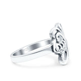 Butterfly Ring Oxidized Band Solid 925 Sterling Silver Thumb Ring (13mm)
