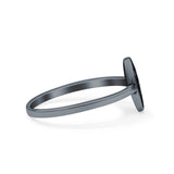 Flower Ring Oxidized Band Solid 925 Sterling Silver Thumb Ring (9.5mm)