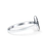 Flower Ring Oxidized Band Solid 925 Sterling Silver Thumb Ring (9.5mm)