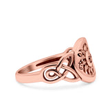 Sun & Moon Ring Oxidized Band Solid 925 Sterling Silver Thumb Ring (11mm)