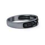 Sunset Ring Oxidized Band Solid 925 Sterling Silver Thumb Ring (5mm)