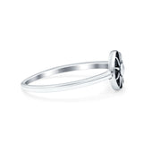 Sun Ring Oxidized Band Solid 925 Sterling Silver Thumb Ring (8mm)