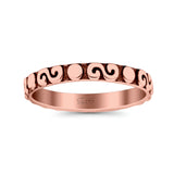 Spirals Ring Oxidized Band Solid 925 Sterling Silver Thumb Ring (2.5mm)