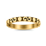 Spirals Ring Oxidized Band Solid 925 Sterling Silver Thumb Ring (2.5mm)