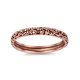 Bali Ring Oxidized Band Solid 925 Sterling Silver Thumb Ring (3mm)