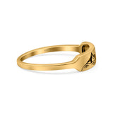 Mountains Ring Oxidized Band Solid 925 Sterling Silver Thumb Ring (4mm)
