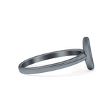 Crescent Moon Ring Oxidized Band Solid 925 Sterling Silver Thumb Ring (9mm)
