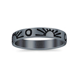Sun Ring Oxidized Band Solid 925 Sterling Silver Thumb Ring (3.5mm)