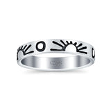 Sun Ring Oxidized Band Solid 925 Sterling Silver Thumb Ring (3.5mm)