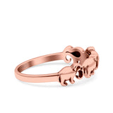 Elephants Ring Oxidized Band Solid 925 Sterling Silver Thumb Ring (5mm)