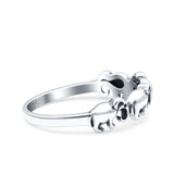 Elephants Ring Oxidized Band Solid 925 Sterling Silver Thumb Ring (5mm)