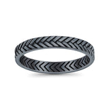 Braided Ring Oxidized Band Solid 925 Sterling Silver Thumb Ring (3mm)
