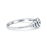 Spiral Ring Oxidized Band Solid 925 Sterling Silver Thumb Ring (6mm)