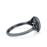 Vintage Style Oxidized Band Solid 925 Sterling Silver Thumb Ring (10mm)