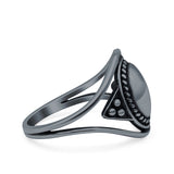 Silver Ring Oxidized Band Solid 925 Sterling Silver Thumb Ring (14mm)